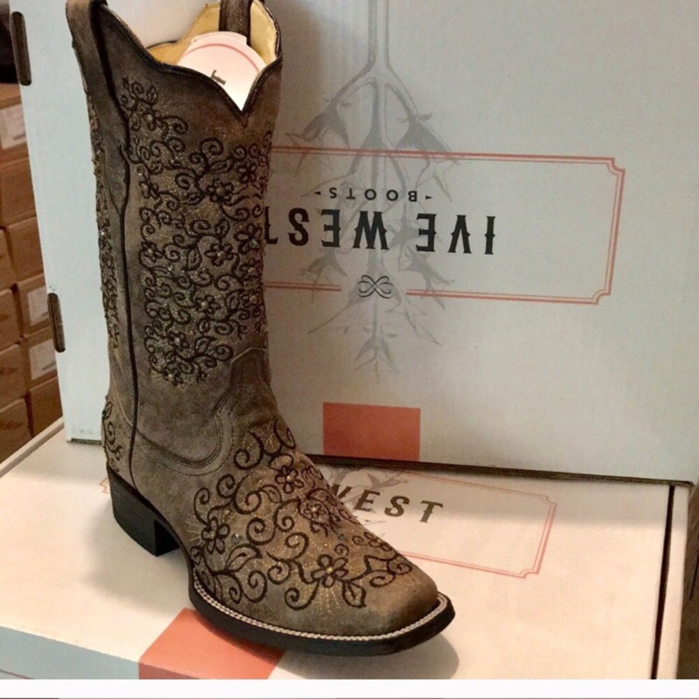 Ivy West Square toe boots.  New Only worn once